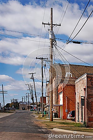 Vintage small town Stock Photo