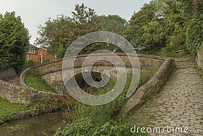 vintage Snake bridge used when horses pulled barges Stock Photo