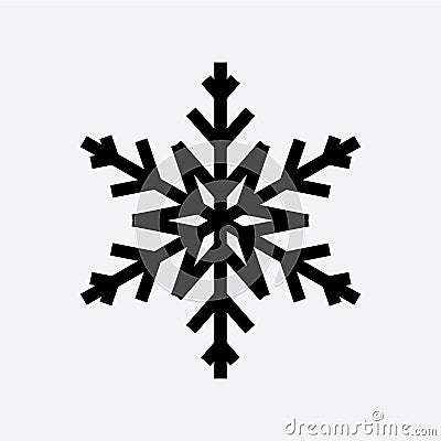 Vintage snowflake black icon Vector Illustration