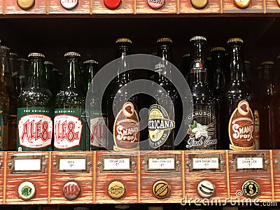 Vintage Soda Pop for Sale at a Cracker Barrell Gift Shop Editorial Stock Photo