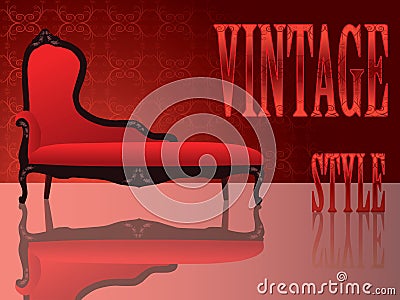 Vintage sofa Vector Illustration