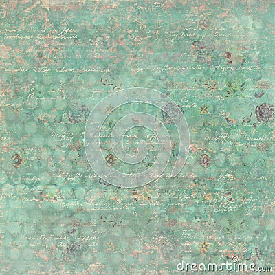 Vintage soft Grungy Floral Wallpaper Pattern with spots Stock Photo