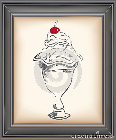 Vintage sorbet poster Vector Illustration