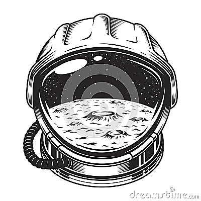 Vintage space helmet concept Vector Illustration