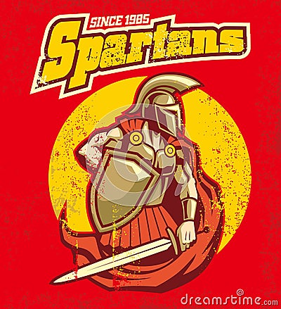 Vintage spartan mascot Vector Illustration