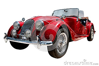 Vintage sport convertible classic car isolated Stock Photo