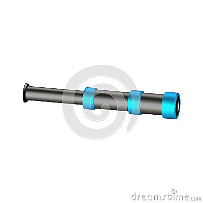 Vintage spyglass in black and turquoise design Vector Illustration