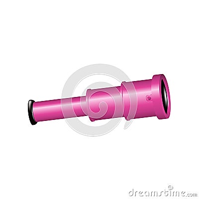 Vintage spyglass in pink design Vector Illustration