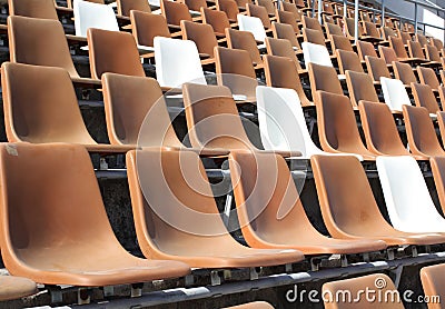Vintage Stadium Seats Stock Photo