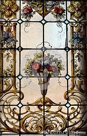 Vintage stained glass Stock Photo