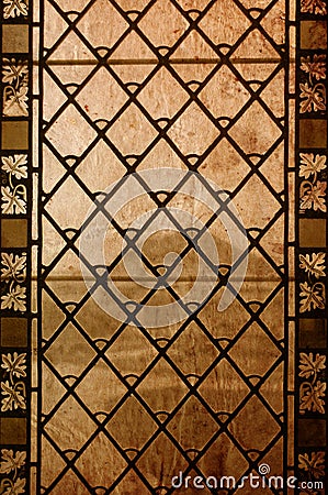 Vintage stained-glass window Stock Photo