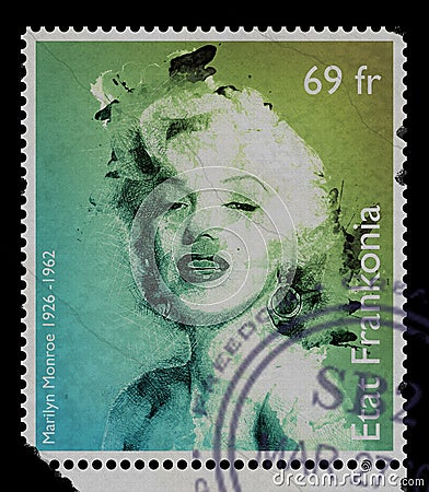 Vintage stamp Marilyn Monroe Editorial Stock Photo