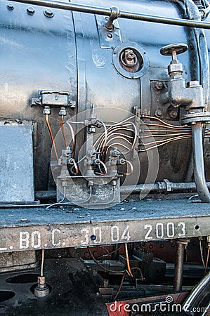 Vintage Steam Locomotive at the station Editorial Stock Photo