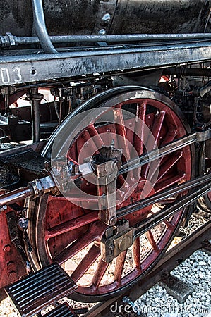 Vintage Steam Locomotive at the station Editorial Stock Photo