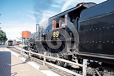 Vintage Steam Locomotive in Strasburg Pennsylvania Editorial Stock Photo