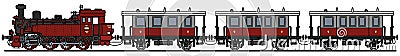 Vintage steam train Vector Illustration