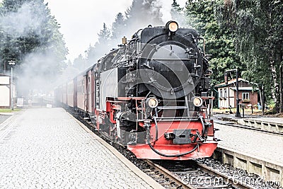 Vintage steam train Stock Photo