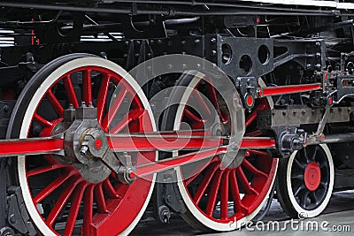 Vintage steam train wheels Editorial Stock Photo