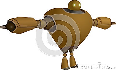 Vintage Steampunk Robot Abstract Illustration. Stock Photo