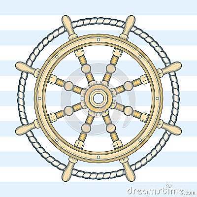 Vintage steering wheel Vector Illustration