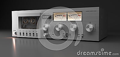 Vintage stereo cassette deck closeup Stock Photo