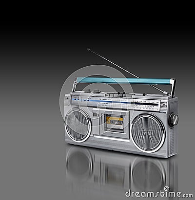 Vintage stereo radio cassette player Stock Photo