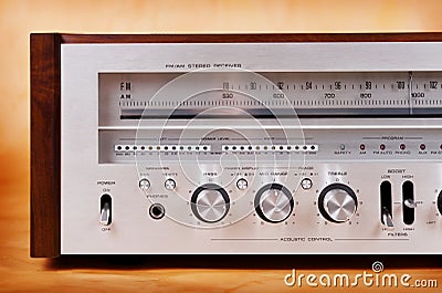 Vintage Stereo Radio Receiver Stock Photo
