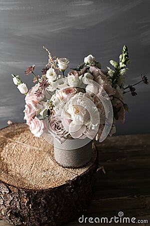 Vintage Still Life With Flowers Stock Photo