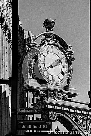 Vintage Street Clock Stock Photo