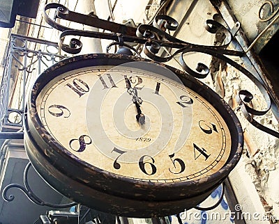 Vintage street clock Stock Photo