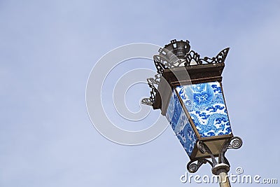 Vintage street lamp in Imperial forbidden city in Hue Stock Photo