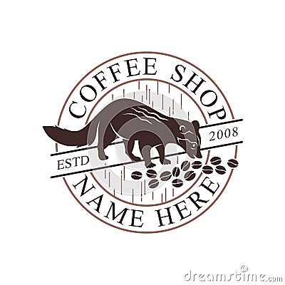 Vintage style of coffee shop logo template Stock Photo