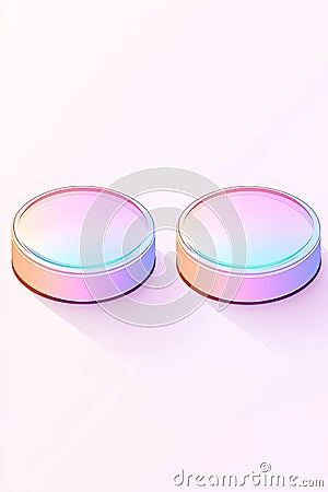 A vintage-style lithograph featuring an abstract, colorful risograph print with intersecting circles, set against a Stock Photo