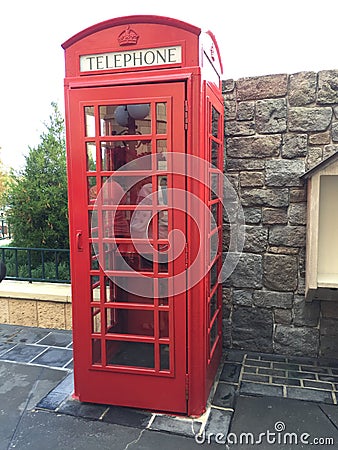 Vintage style phone booth. Editorial Stock Photo