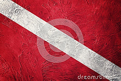 Vintage style scuba flag. Diver down flag Stock Photo