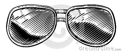 Vintage Style Sunglasses Icon Illustration Vector Illustration