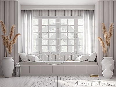 Vintage style window seat 3d render Stock Photo