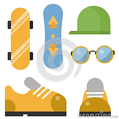 Vintage styled design hipster icons vector signs and symbols templates gadgets element and other things illustration. Vector Illustration