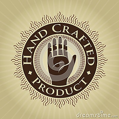 Vintage Styled Hand Crafted Product Seal / Label Vector Illustration