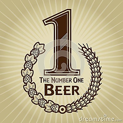 The Number One Beer Seal / Mark Vector Illustration