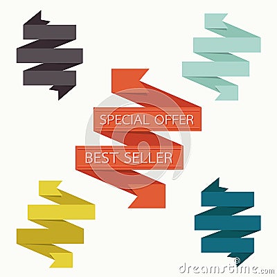 Vintage Styled Ribbons Vector Illustration