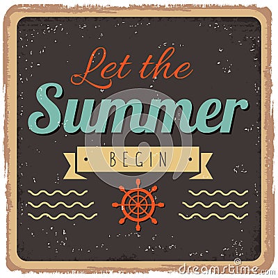 Vintage styled summer poster Vector Illustration