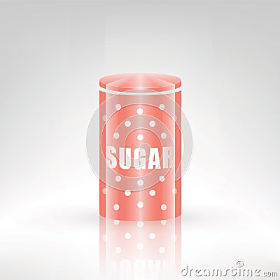 Vintage sugar metal can Vector Illustration