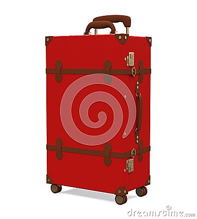 Vintage Suitcase Isolated Stock Photo