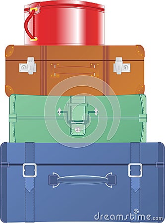 Vintage suitcases and bags Vector Illustration