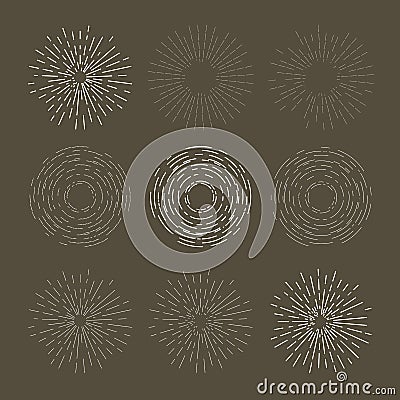 Vintage sunburst design - explosion or outburst Vector Illustration