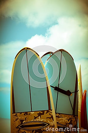 Vintage Surf Boards Stock Photo