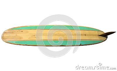 Vintage Surfboard isolated on white Stock Photo