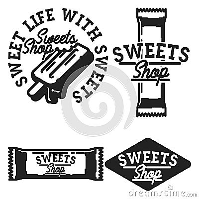 Vintage sweets shop emblems Vector Illustration