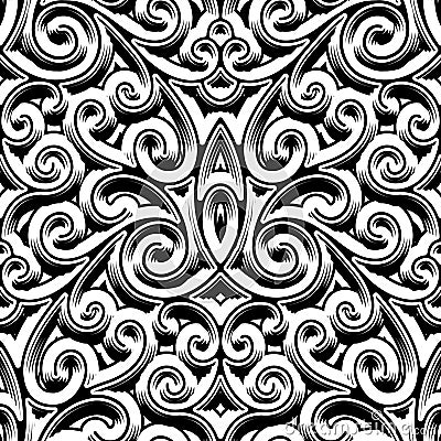 Vintage swirly pattern Vector Illustration